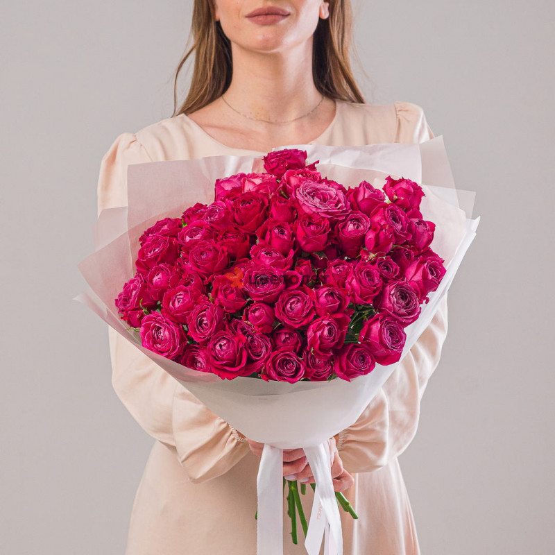 Букет из 15 пионовидных роз Мисс Баблз 