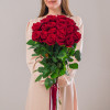 Букет из 25 красных роз 70см 
